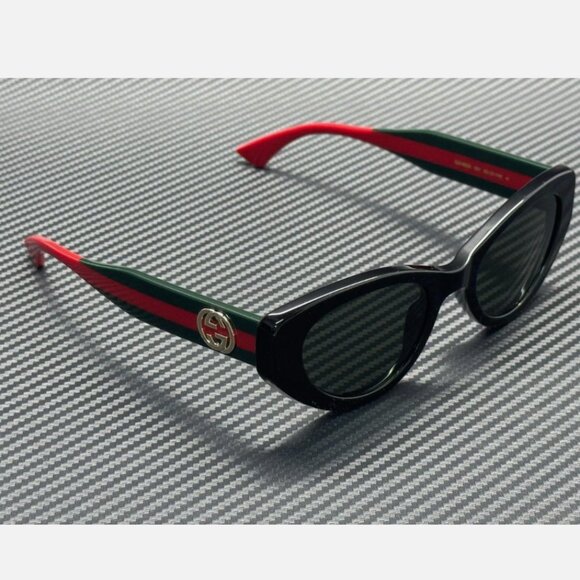 GUCCI Black Red Stripe GG Women\'s 52mm Sunglasses